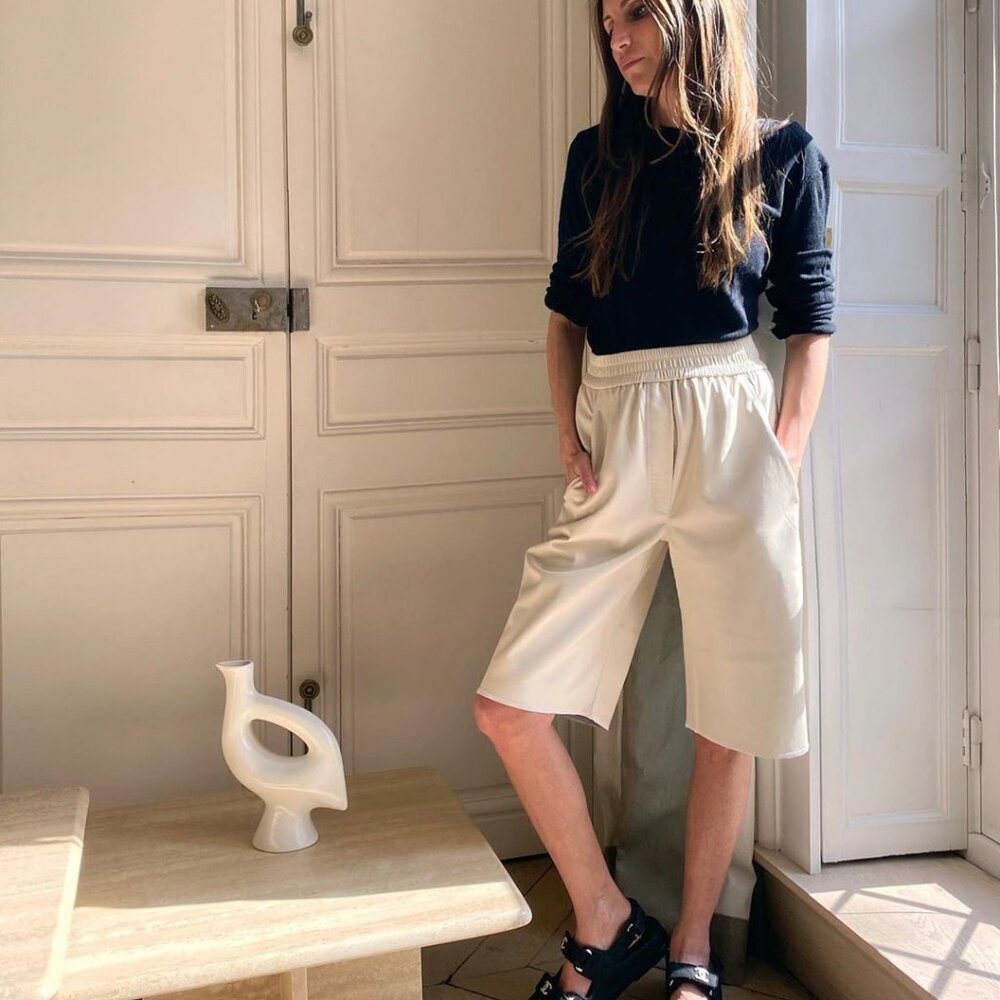 Nanushka Vegan Leather Long Bermuda Shorts